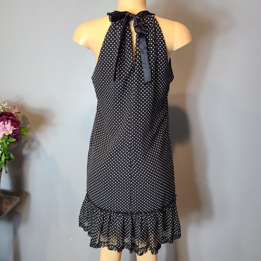 Jonathan Martin VTG Polka Dot Lace Retro Shift Dress Drop Waist Y2K Resort Sz‎ 6 - Picture 6 of 13